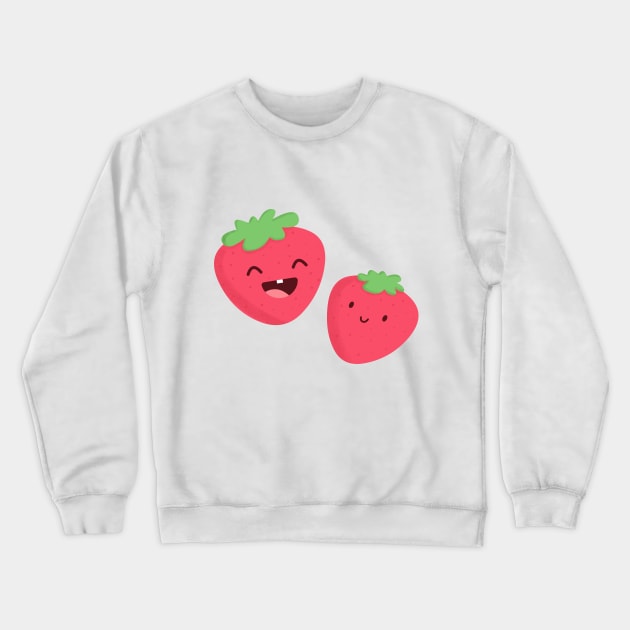 Happy Strawberries Crewneck Sweatshirt by cartoonbeing